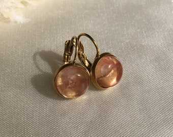 Orecchini In Argento 925 Placcato Con Cabochon Druso Resina Scintillante 1093544 - Foto 10