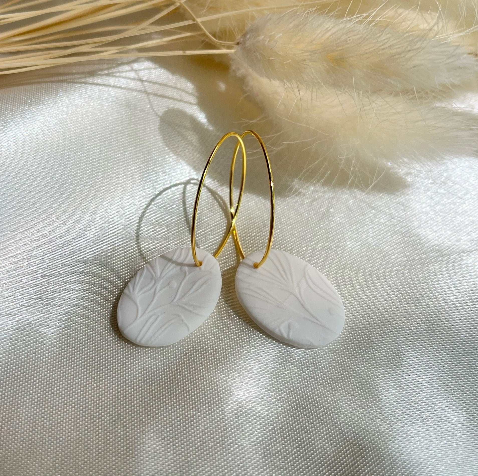 Polymer clay earrings sale with gold leaf