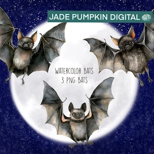bat Clipart, png bats, Halloween Clipart, watercolor bats, Halloween party invite Clipart, bats png files, digital