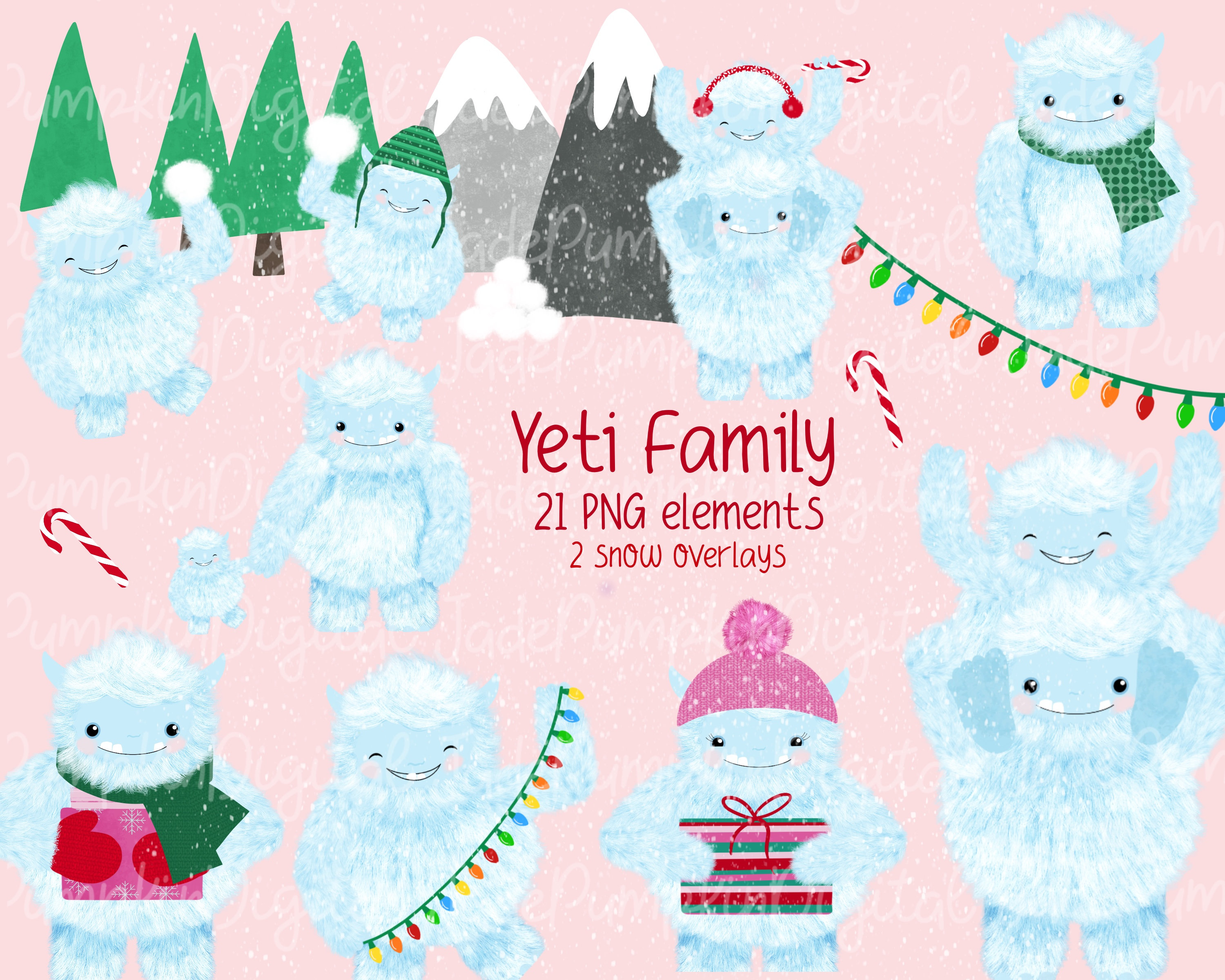 Cute Christmas Clip Art, Yetis, Yeti Clip Art, Abominable Snowman