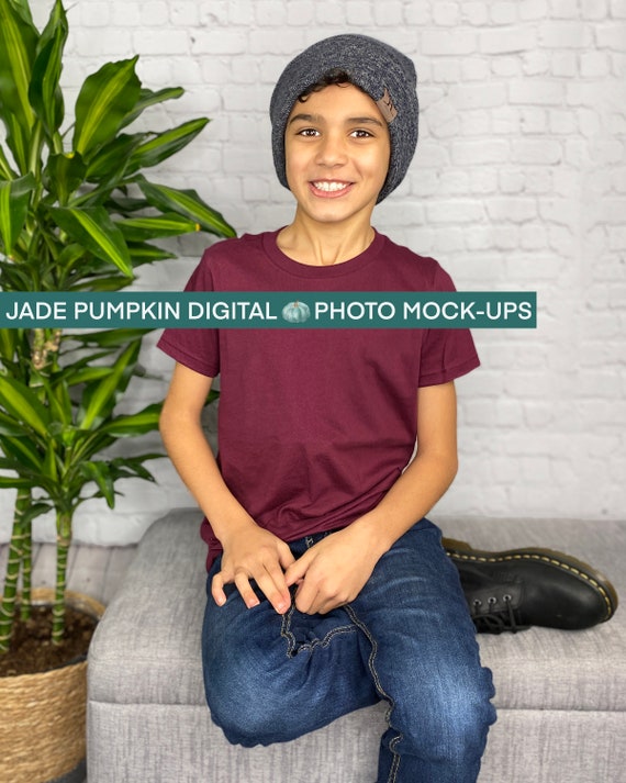 Maroon Youth T Shirt Mock Up Youth 