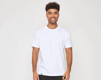 Men's White Organic Cotton Relaxed Fit Heavy T-Shirt