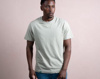 Herren-T-Shirt aus Bio-Baumwolle – Kalkstein – Bequeme Passform – Bio-Kleidung