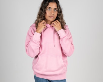Women's Organic Cotton Pullover Hoodie: Vintage Pink - Soft & Cozy