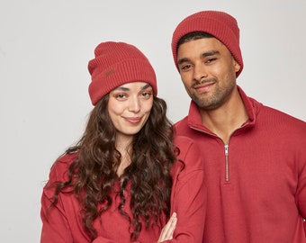 Organic Cotton Fisherman Beanie - Chilli Red - Ethical and Sustainable Unisex Clothing - Premium Quality - One Size