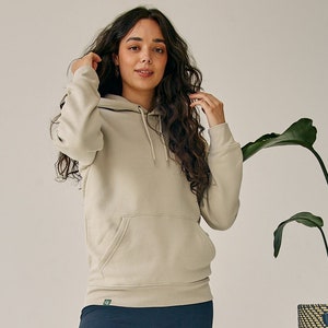 Women's Organic Cotton Pullover Hoodie - Sand - Regular Fit - Hooded Top - Soft and Cozy - Ethical and Sustainable Clothing