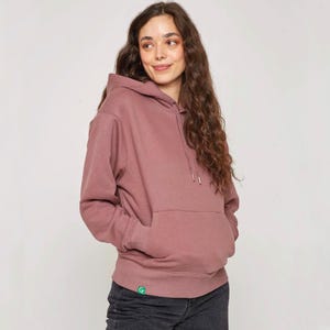 Women's Organic Cotton Pullover Hoodie - OVERSIZED FIT - Rose Brown - Hooded Top - Ethical and Sustainable Clothing - Premium Quality