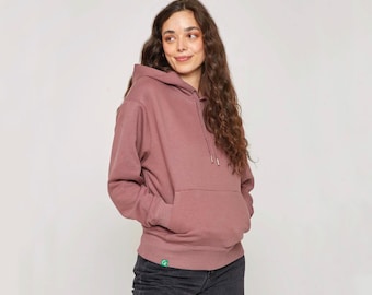 Oversized dameshoodie van biologisch katoen: rozebruine pullover