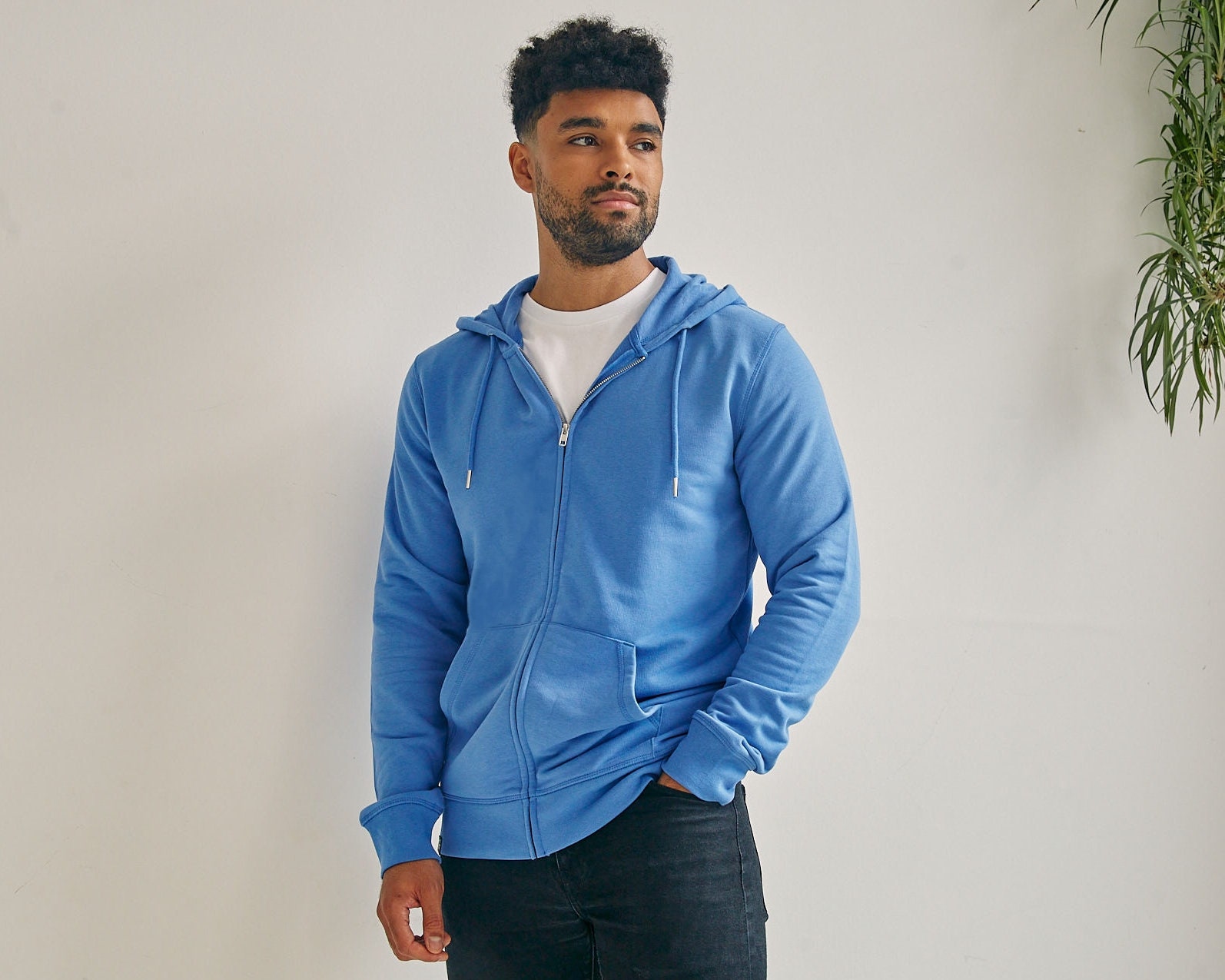 Blue zip hoodie deals