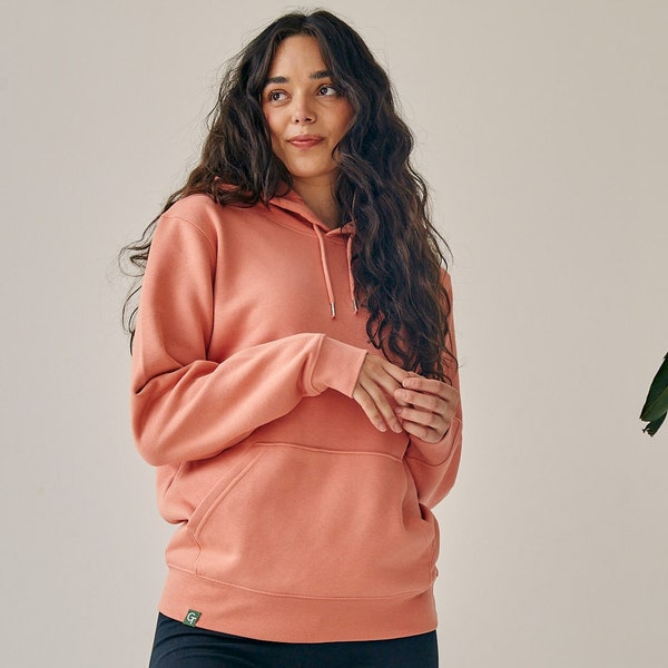 Women's Organic Cotton Pullover Hoodie - Regular Fit - Coral Sand - Hooded Top - Ethical and Sustainable Clothing - Premium Quality