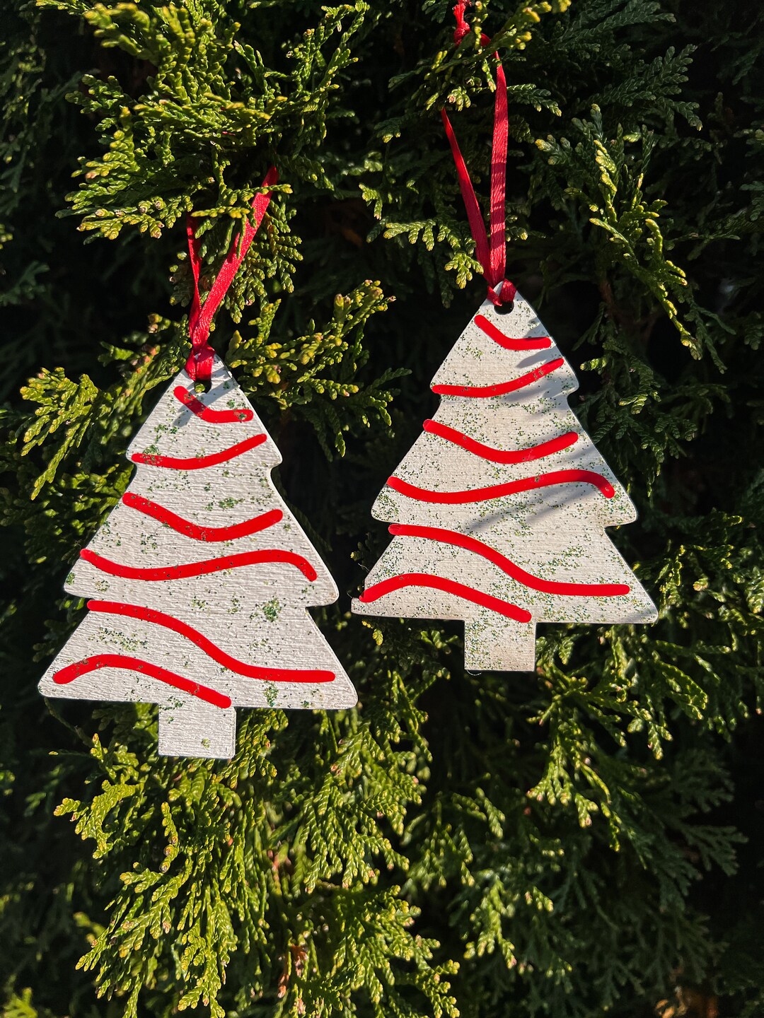 Christmas Tree Cake Ornament Etsy