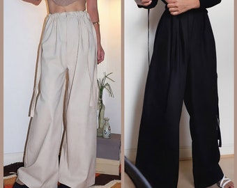 Woman’s Tie Linen Pants Suitable for various occasions, Stylish and comfortable Premium quality linen fabric.