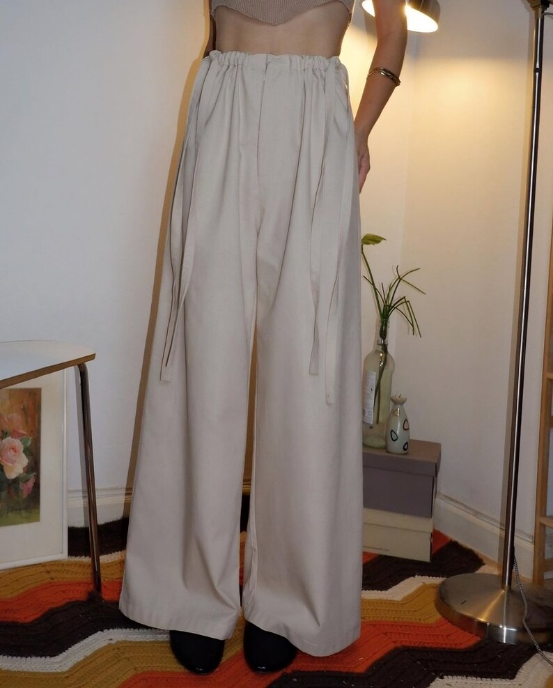 Womans Tie Linen Pants Suitable for various occasions, Stylish and comfortable Premium quality linen fabric. zdjęcie 3