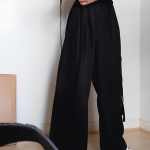 Womans Tie Linen Pants Suitable for various occasions, Stylish and comfortable Premium quality linen fabric. zdjęcie 5