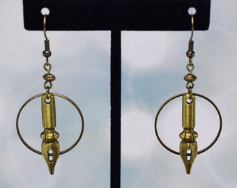 Boucles d'oreilles bronze antique à plume | Il était une fois