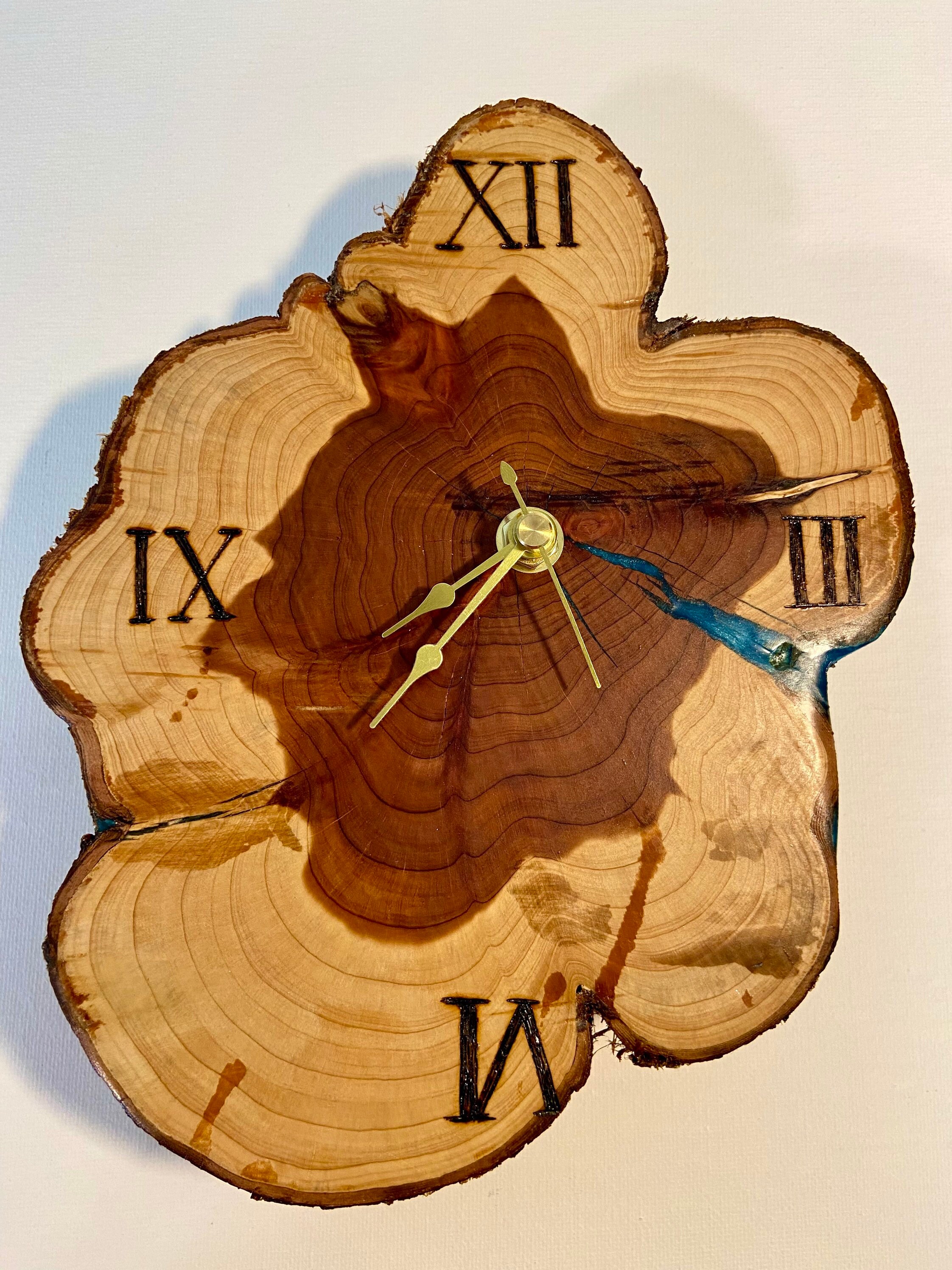 Cedar woodburned Clock Etsy