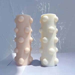 Cool aesthetic artistic abstract 3D Silicone mold candle making molds big candles rounded cylindric oblong cylinder bubbles bulbous balls