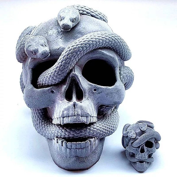 cool crâne serpent Bougie en silicone moule bonbons chocolat fabrication idée d’entreprise Halloween saison effrayante goth gothique os bougies serpents