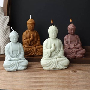 Buddha statue candle mold 3D Silicone cement chocolate cake big mould three dimensional candles business idea buddhism Buddhist Religion