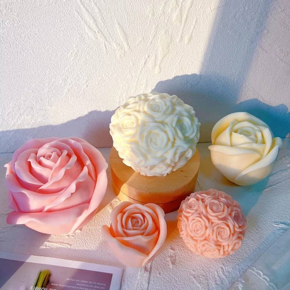 3D Mini Rose Candle Mold Silicone Flower Resin Silicone Molds