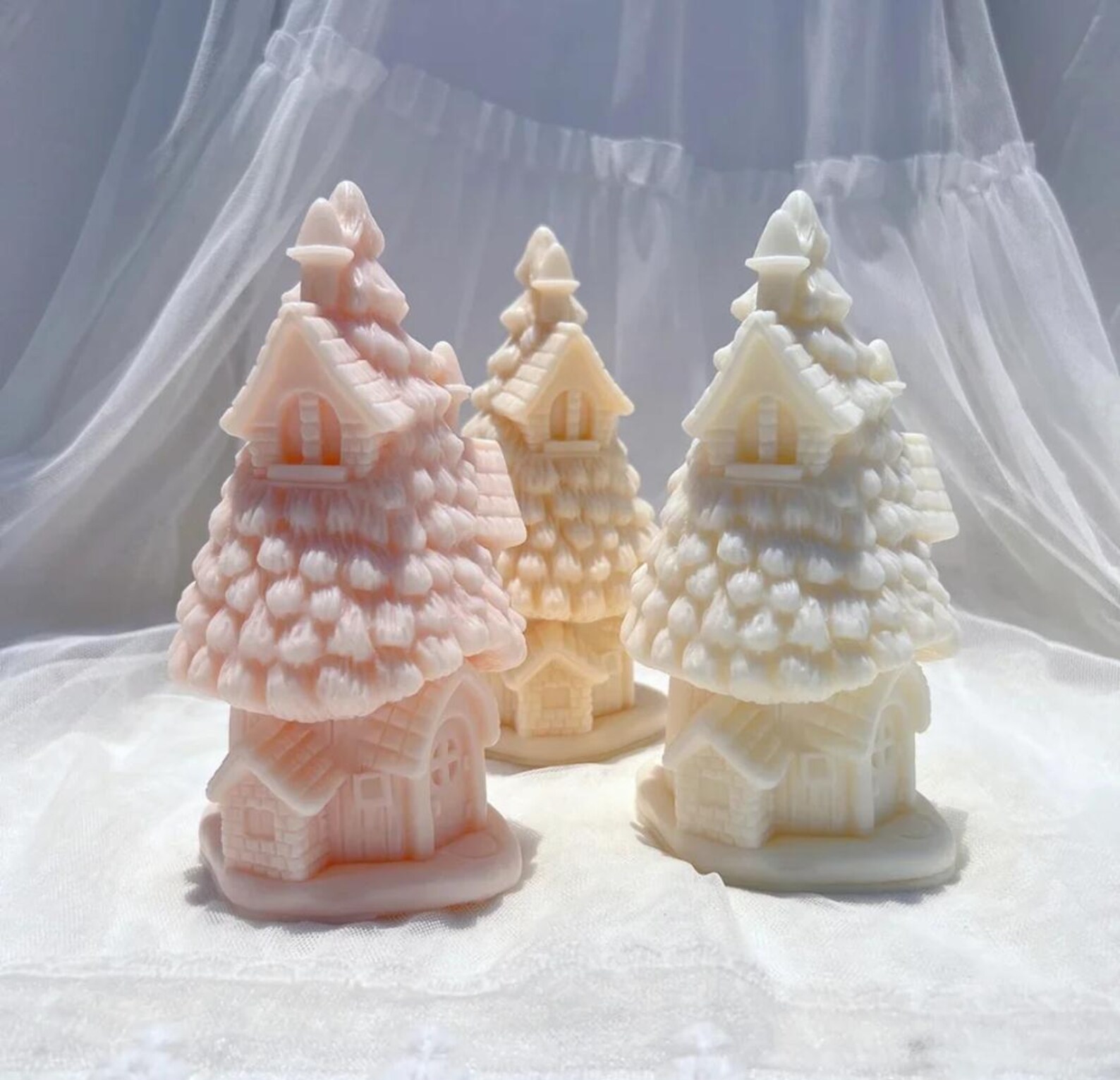 Christmas Tree Candle Molds - 2 Size Douglas Fir Silicone Mold For Soap & Candles