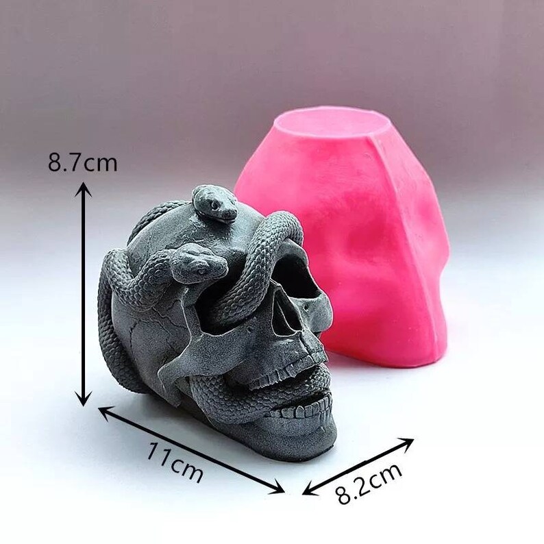 Cool Skull Snake Silicone Candle Mold Candy Chocolate Making Etsy