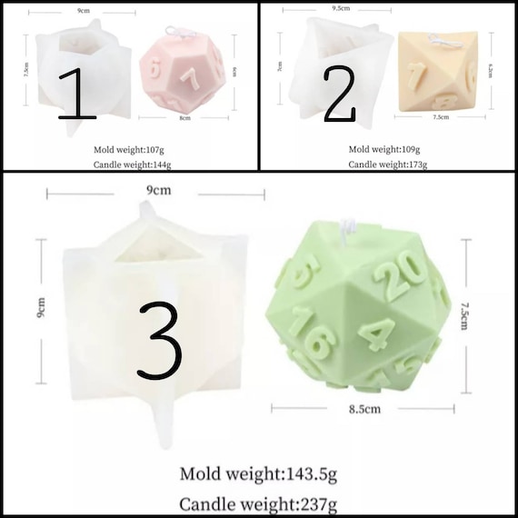 d8 Polyhedral Dice Silicone Mold, Octahedron Die Mold