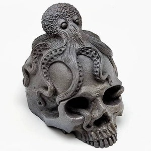 cool skull with octopus Silicone candle mold candy chocolate making business idea Halloween spooky season creepy goth Gothic bones candles