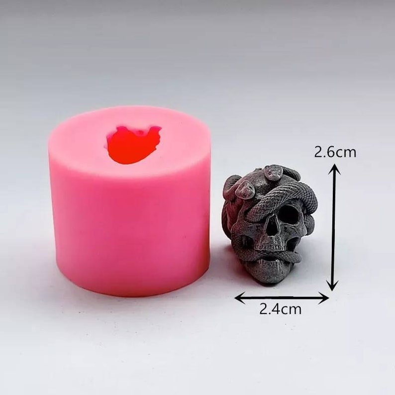 Cool Skull Snake Silicone Candle Mold Candy Chocolate Making Etsy