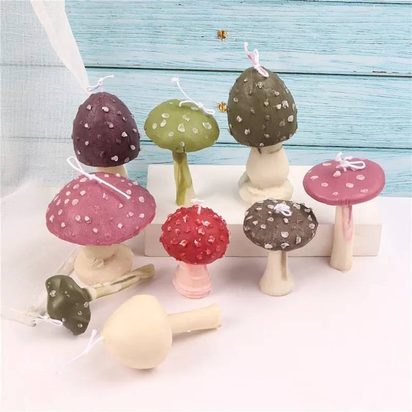 Mushroom Silicone molds big candle making mold mould candles business mushrooms shape shroom toadstool mushi shrooms clay chocolate candy