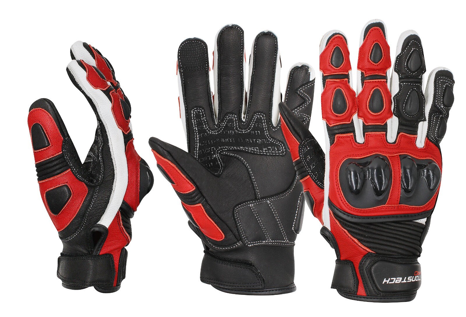 Monstech Leather Motorcycle Racing Gloves