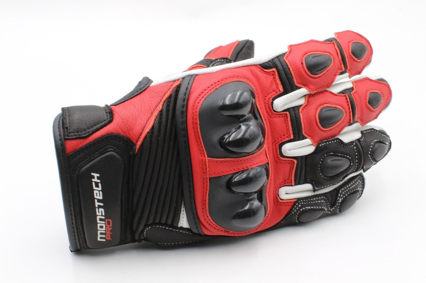 Monstech Leather Motorcycle Racing Gloves