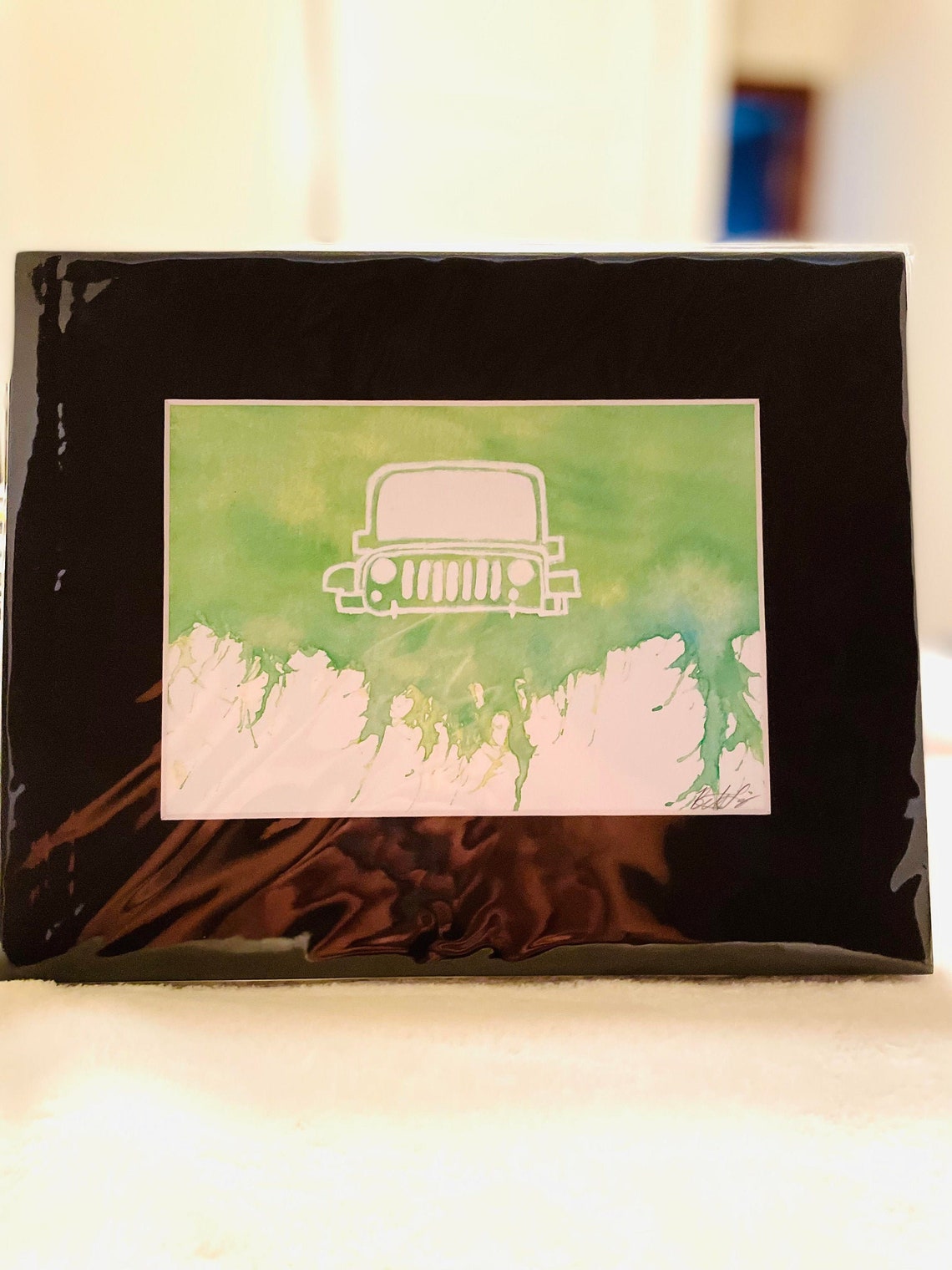Abstract Jeep Print Art Jeep Art Colorful Jeep Green and Etsy