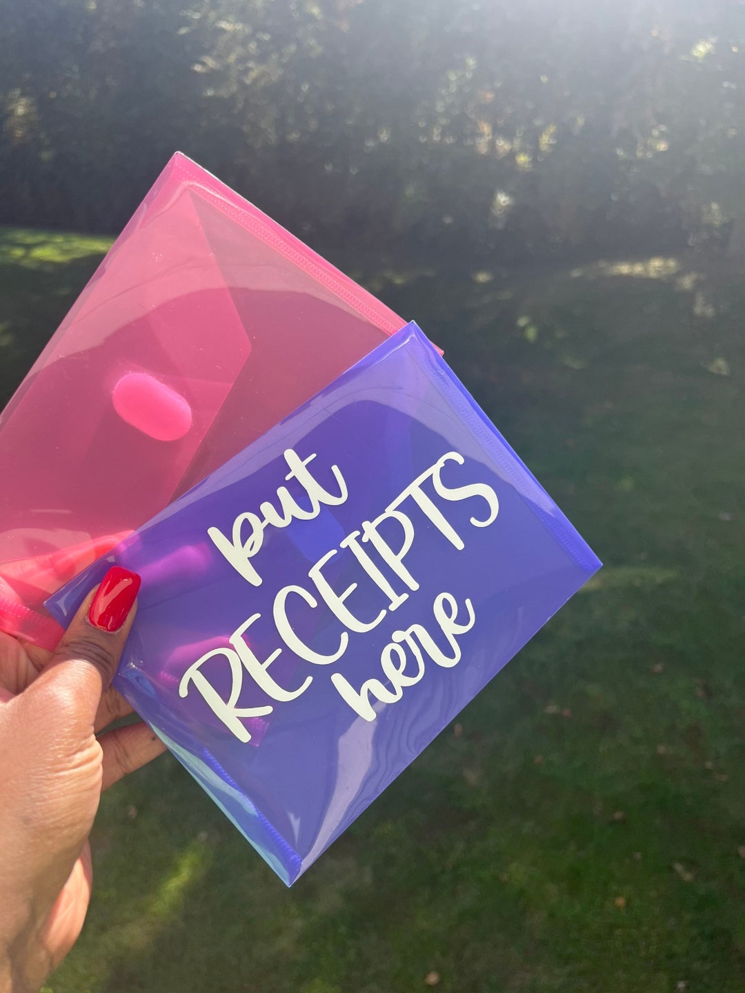 Custom Color Transparent Receipt and Cash Case Dave Ramsey Inspired