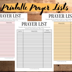 Prayer List Digital Printable - Etsy