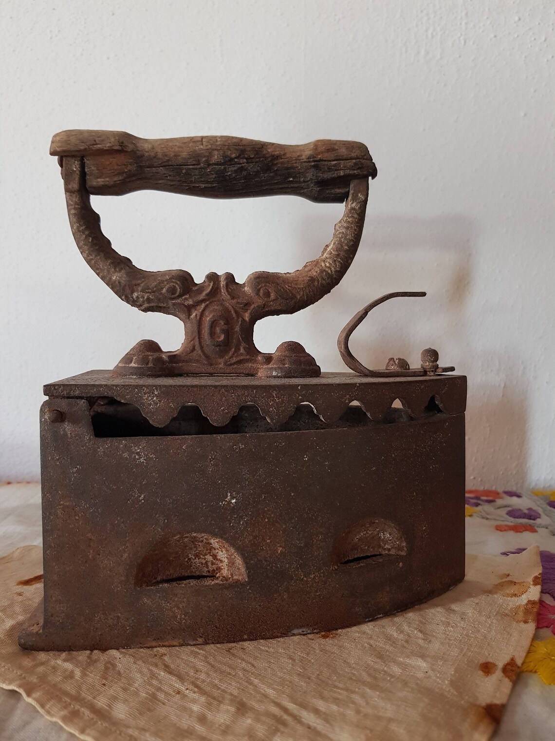 Vintage Charcoal Flat Iron Coal Iron Cast Iron Antique Coal Etsy