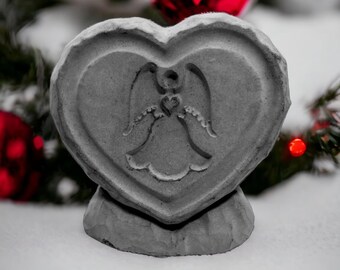 Tree Topper Angel Engraved Heart Stone  Weather Resistant Strong Christmas Ornament   Display This Strong   Touching Home And Garden Decor