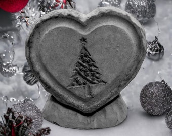 Christmas Tree Engraved Heart Stone  Weather Resistant Strong Christmas Ornament   Display This Strong   Touching Home And Garden Decor