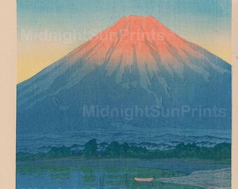 Hasui Kawase Shin-hanga Woodblock-Japanese Fine Art Giclee Print-Daybreak over Lake Yamanaka