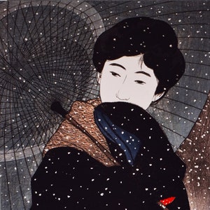 Japanese Fine Art Giclee Print-Ito Shinsui Japanese Shin-Hanga Woodblock-Beautiful Geisha- &quot;Yuki no yo&quot; (Snowy Night)