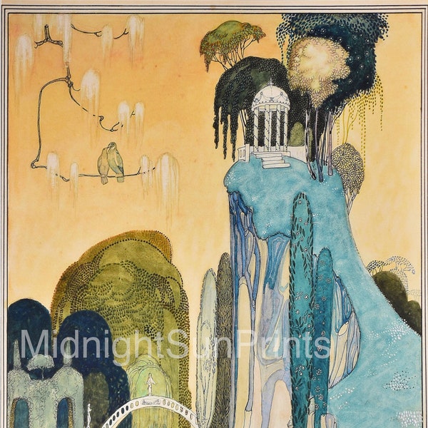 Impression giclée d'art-Kay Nielsen Illustration-Zephyr in the Grove-Art nouveau Fantasy/conte de fées Illustration elfique