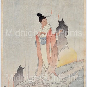 Bertha Lum Japanese Style Fine Art Giclee Print-Japanese Woodblock-Fox Woman