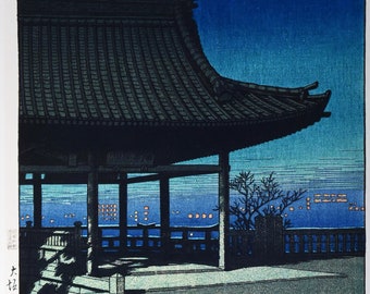 Stampa giclée d'arte giapponese-Hasui Kawase Shin-hanga Woodblock-Vista da Takatsu a Osaka