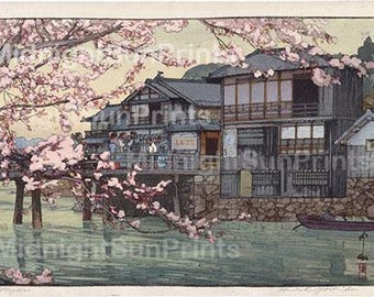 吉田博 日本の木版画：春の温泉ジクレーアート - Etsy 日本
