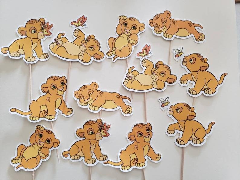Baby Simba Lion King Cupcake Toppers Party Decoration Etsy