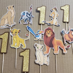Lion King characters cupcake toppers, party decoration