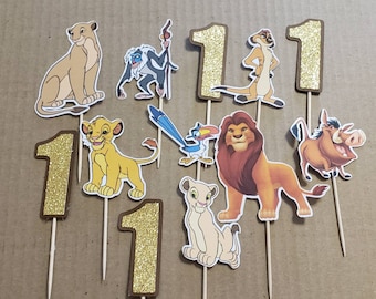 Lion King characters cupcake toppers, party decoration