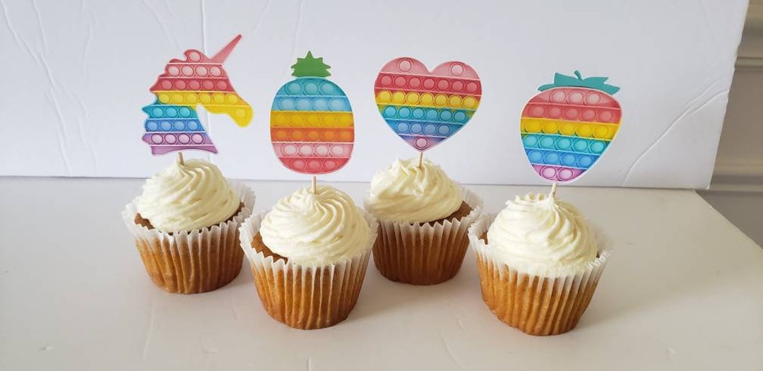 12 Pop It Fidgets Cupcake Toppers Party Decoration - Etsy