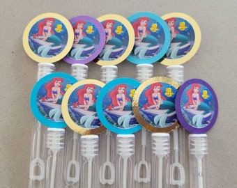 10 little Mermaid Princess Ariel bubble wands, party favors