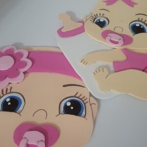 3 LARGE foam baby girl, great for centerpiece backdrop party baby shower decoration